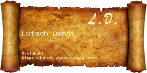 Lutsch Donát névjegykártya
